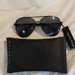 Quay Australia Dark Aviator Sunglasses